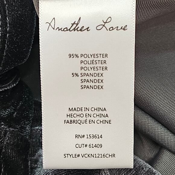 Another Love Velour Sweater Top Womens Medium Charcoal Grey Tie Front Party NEW - Picture 5 of 12